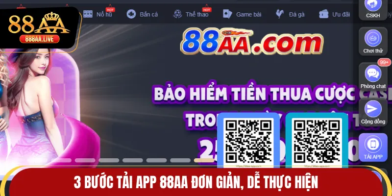 3 bước tải app 88AA đơn giản, dễ thực hiện