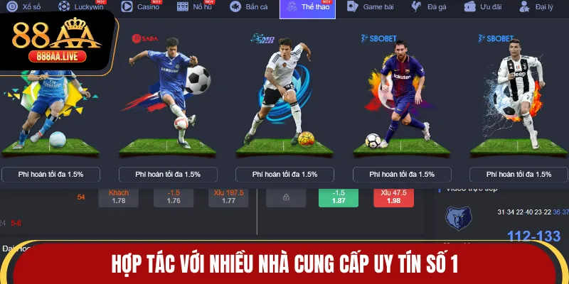 Hợp tác với nhiều nhà cung cấp uy tín số 1