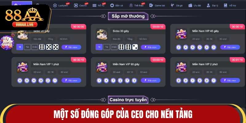 Một số đóng góp của CEO cho nền tảng